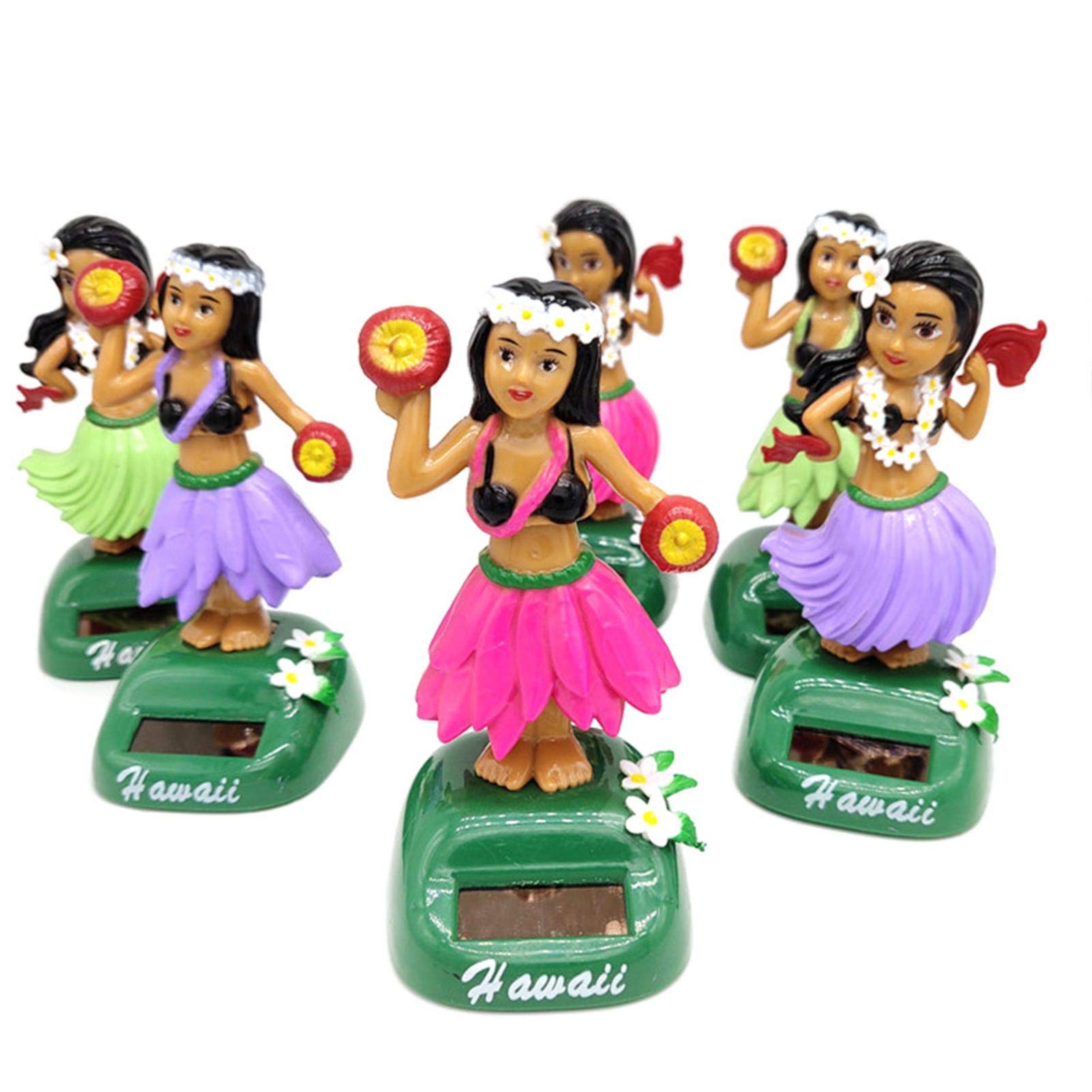 Amazon | 6 pcs ソーラーパワーハワイアンフラガール、ボブルシ
